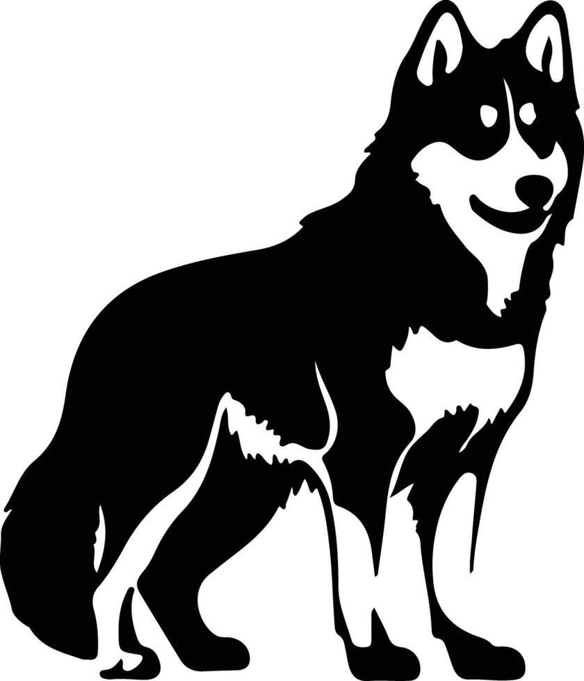 Siberian Husky   black silhouette vector