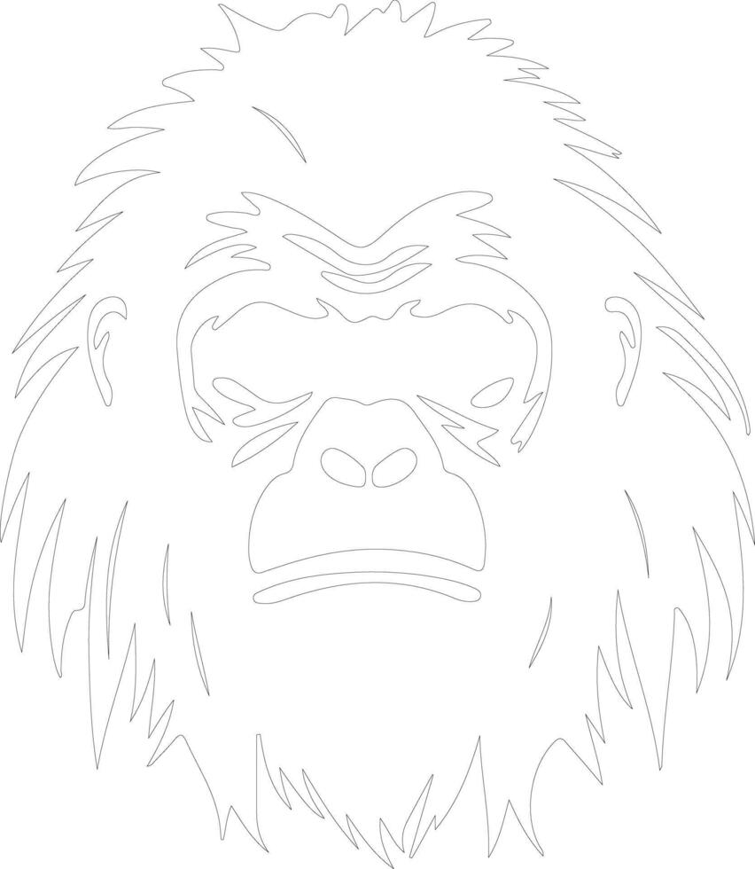 orangutan  outline silhouette vector