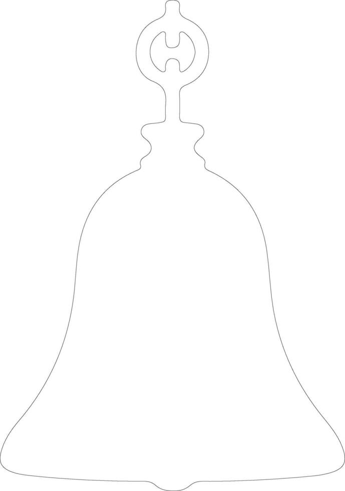 Bell icon  outline silhouette vector