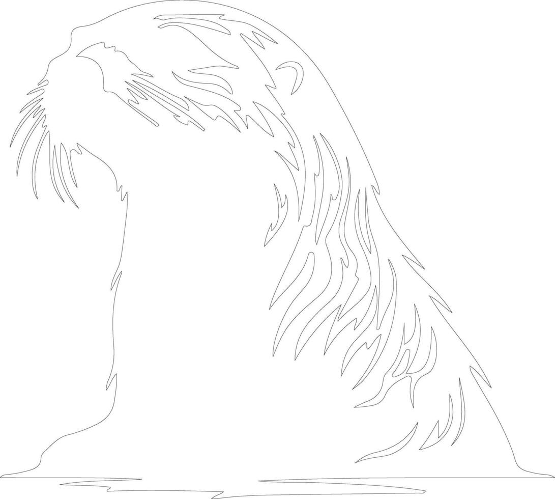 sea otter    outline silhouette vector