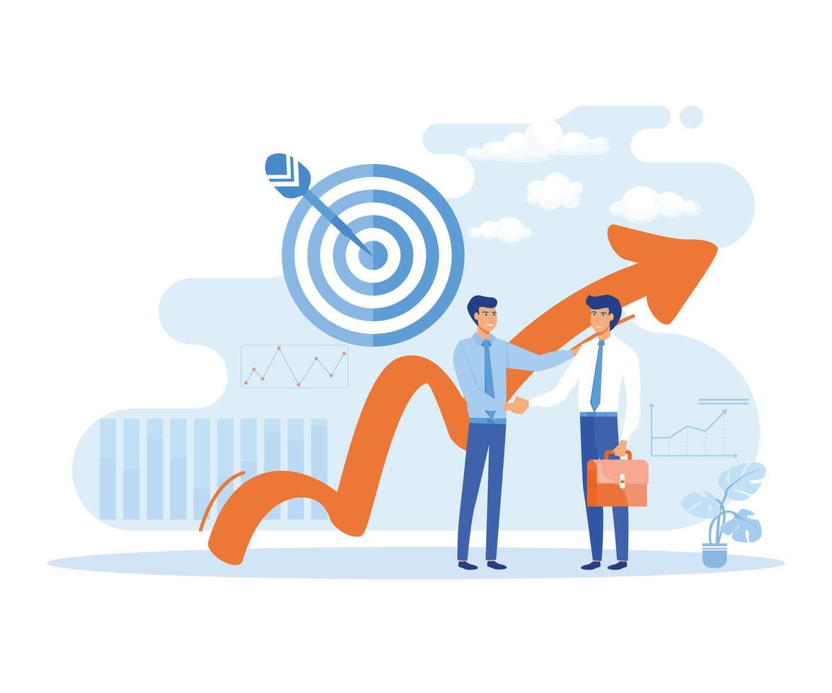 Flat design concept of business analysis and planning, increasing profits, business growth. flat vector modern illustration
