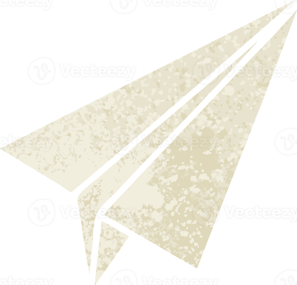 retro illustration style cartoon paper plane png