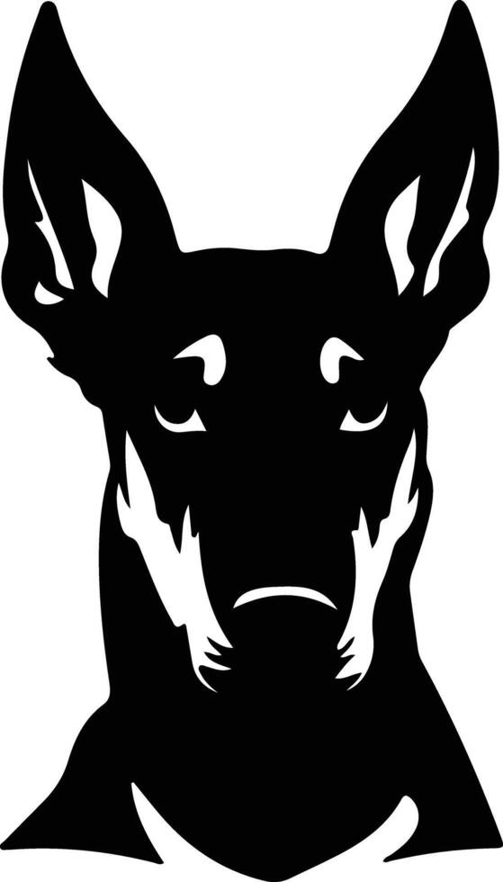 Doberman Pinscher   black silhouette vector
