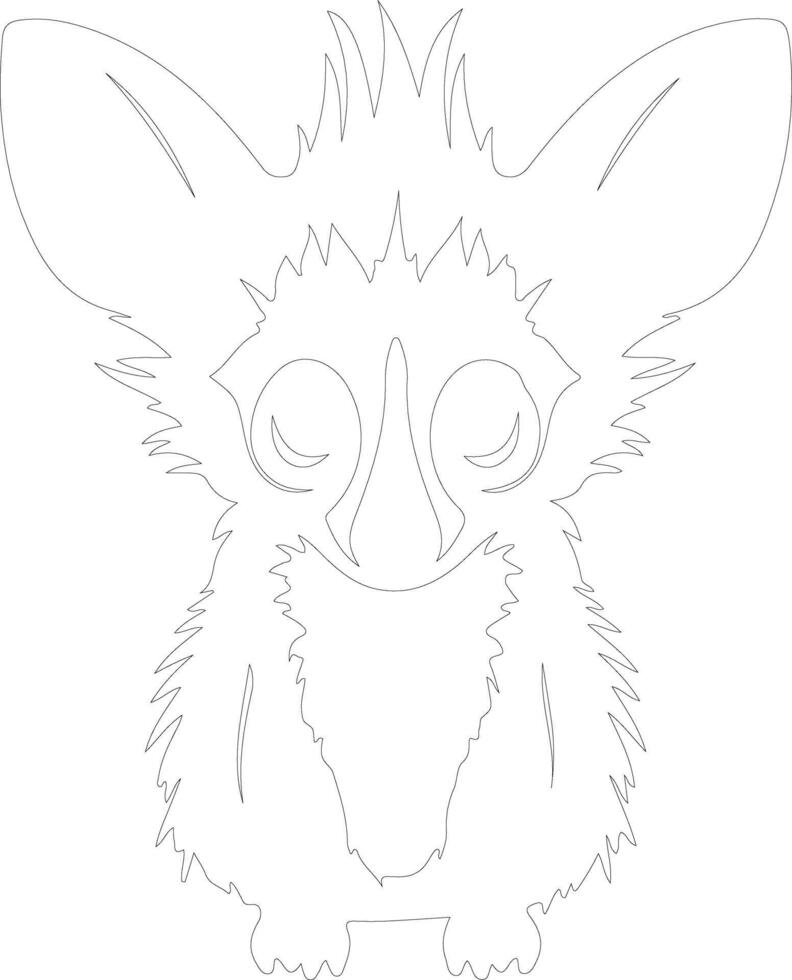 aye-aye outline silhouette vector