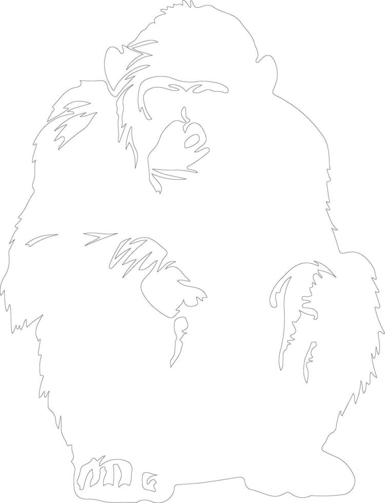 ape  outline silhouette vector