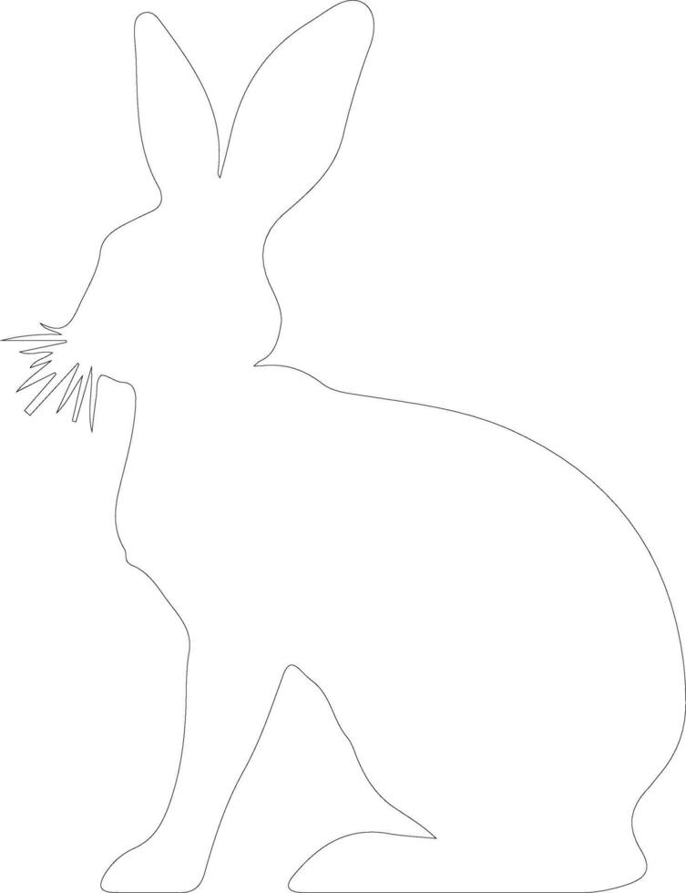 jack rabbit  outline silhouette vector