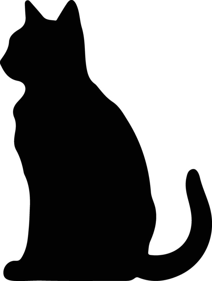 Seychellois Cat  black silhouette vector