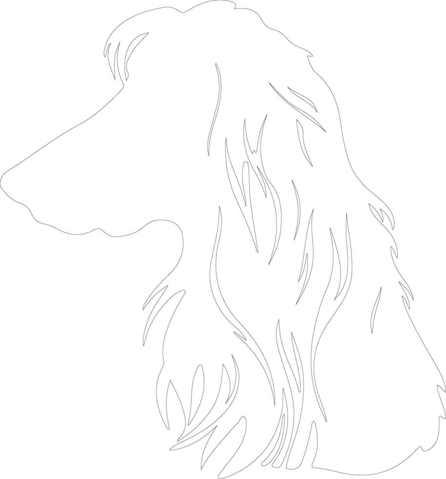 Afghan Hound  outline silhouette vector