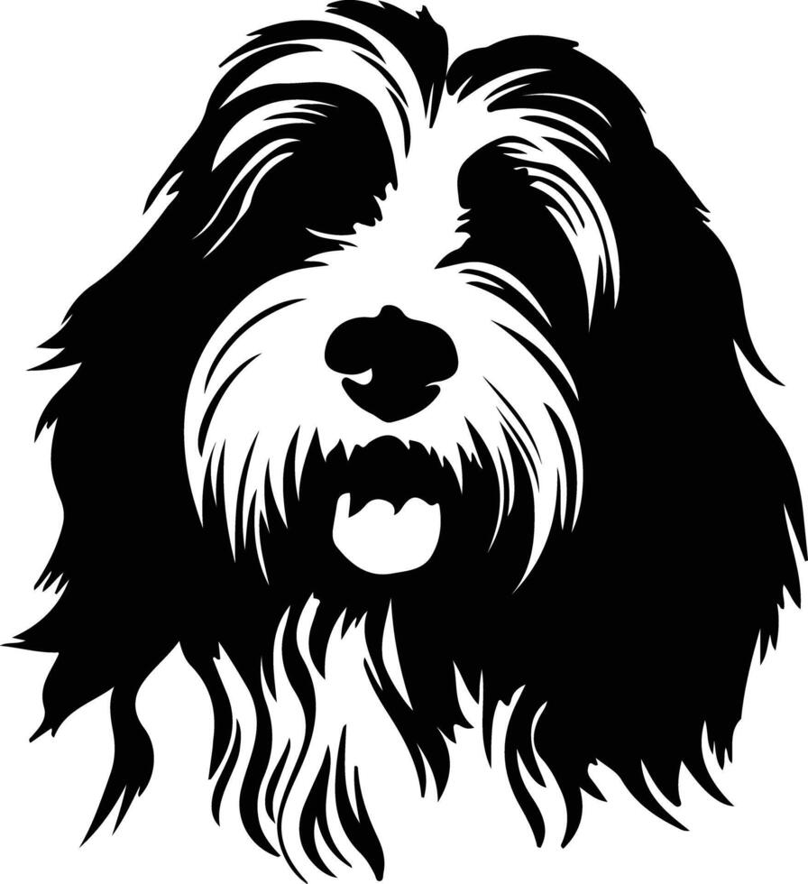 Bearded Collie  silhouette portrait vector