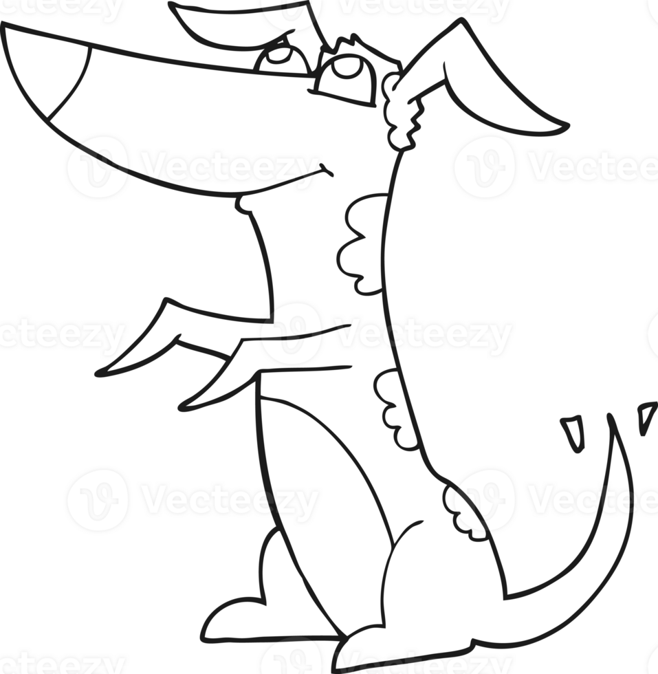 black and white cartoon dog png