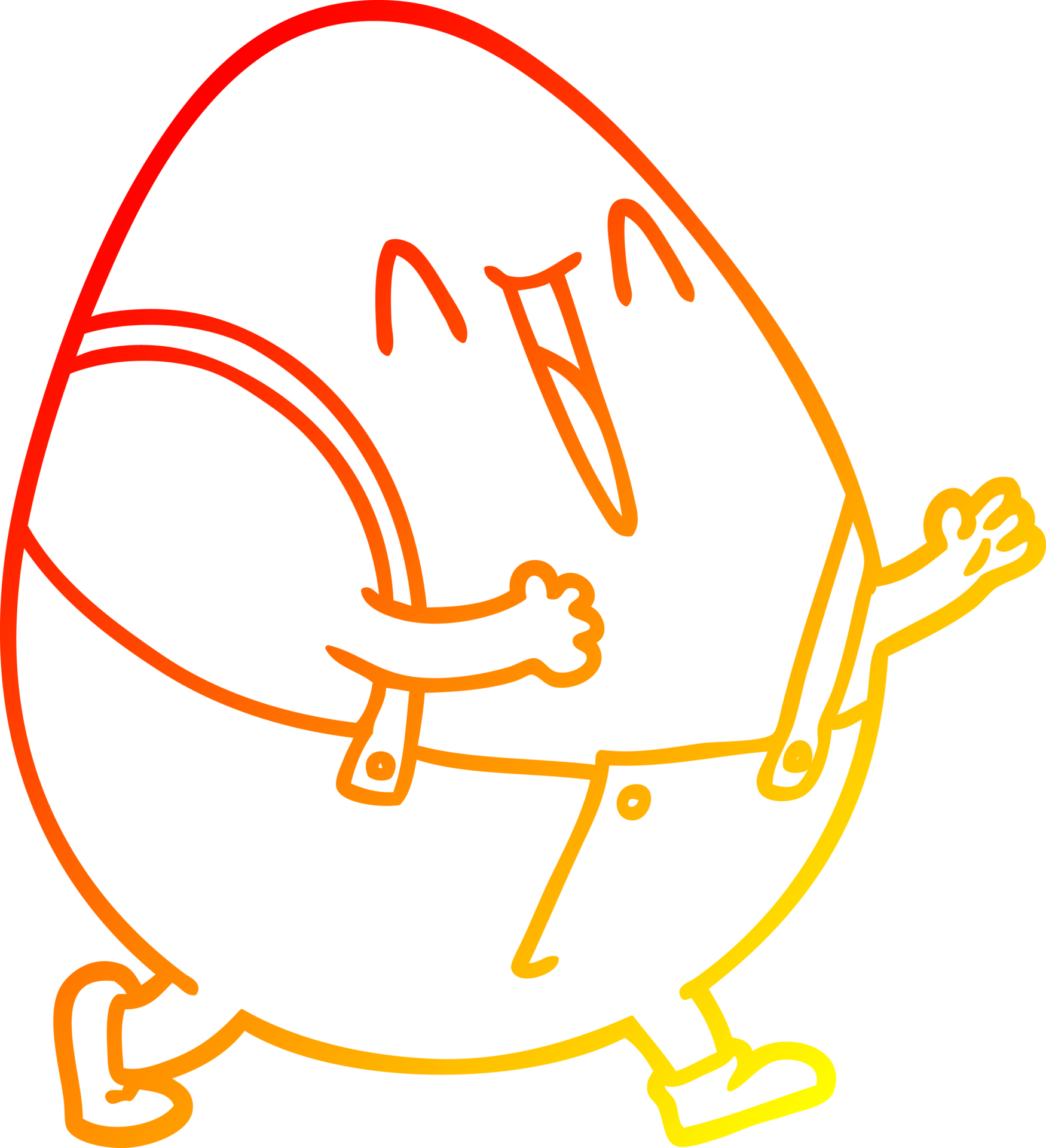 warm gradient line drawing humpty dumpty cartoon egg man 38486199 PNG