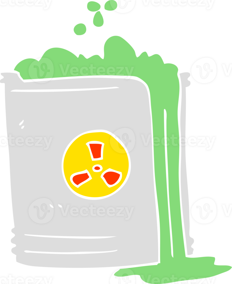 flat color illustration of a cartoon radioactive waste png