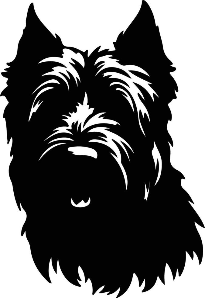 Bouvier des Flandres silhouette portrait vector