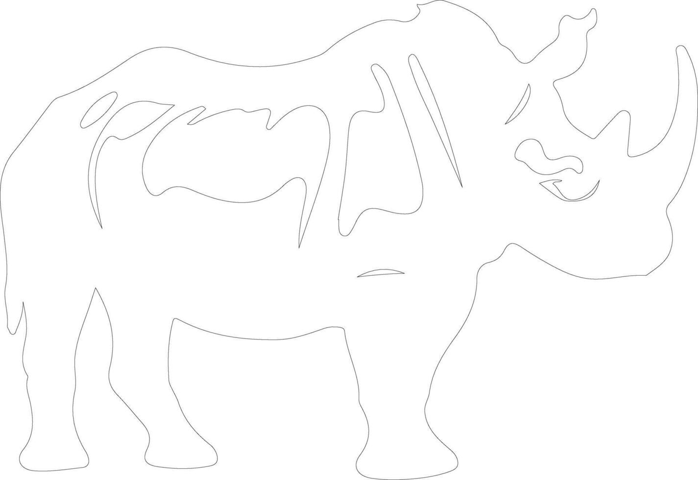 rhino   outline silhouette vector