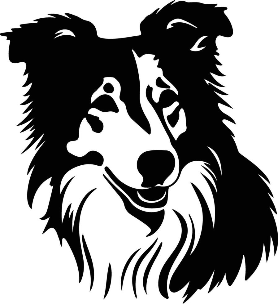 collie silueta retrato vector