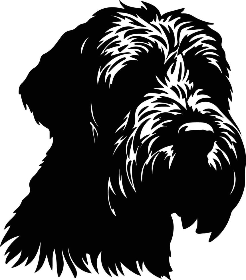 negro ruso terrier silueta retrato vector