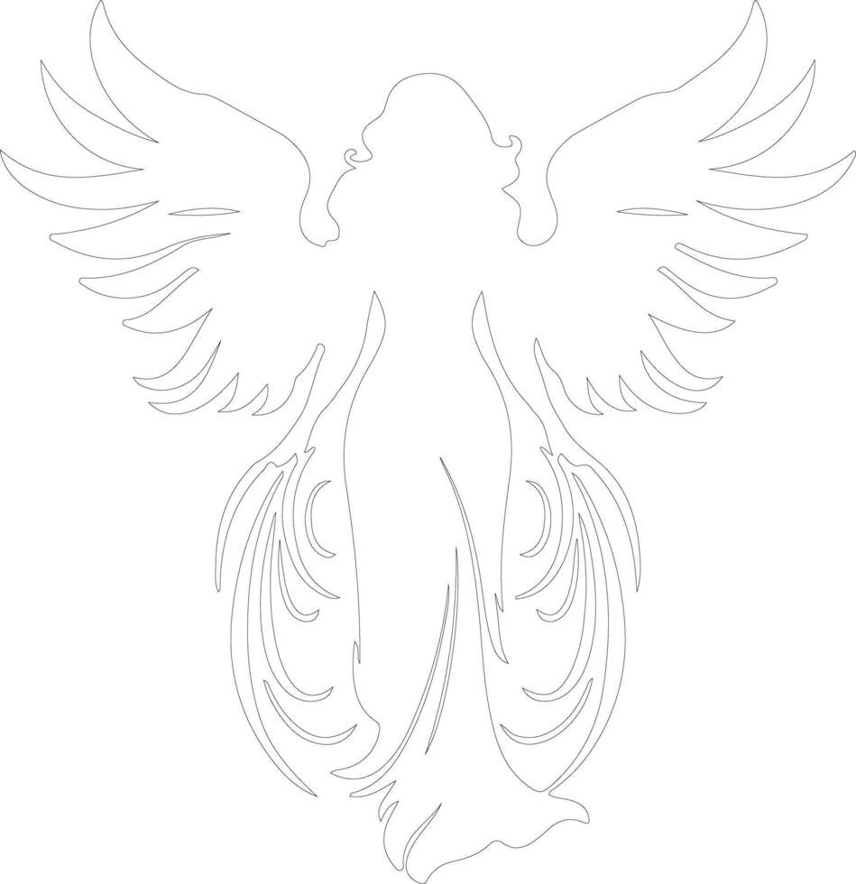 Angel  outline silhouette vector
