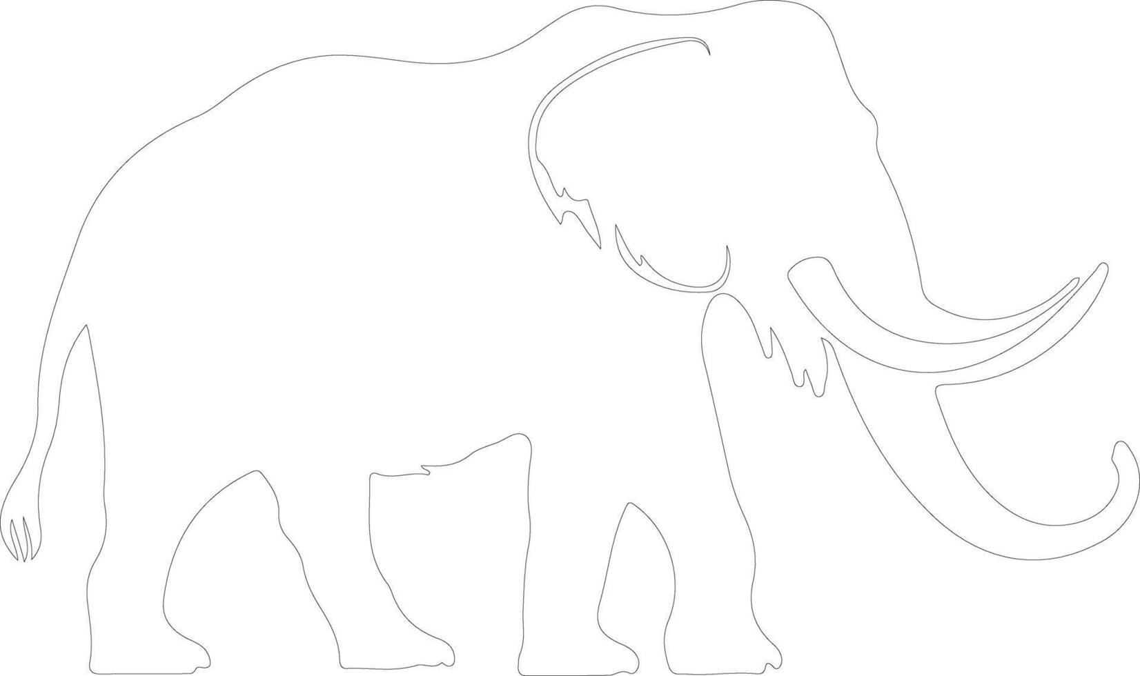 mastodon  outline silhouette vector