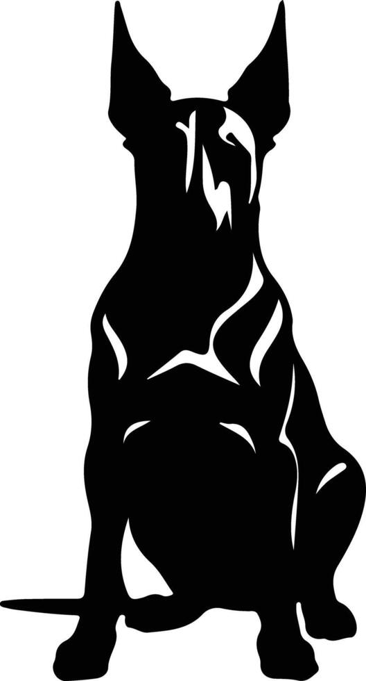 Doberman Pinscher    black silhouette vector