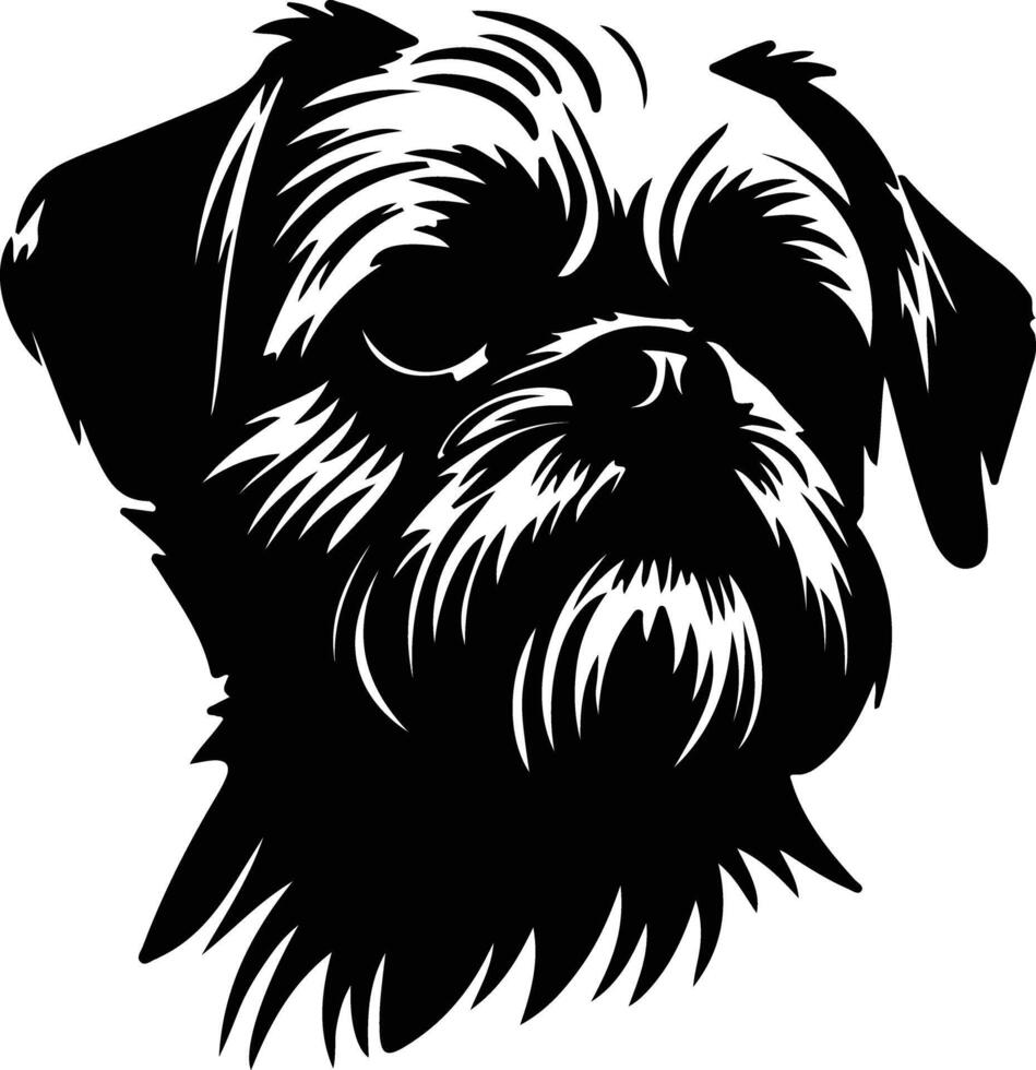 Brussels Griffon  silhouette portrait vector