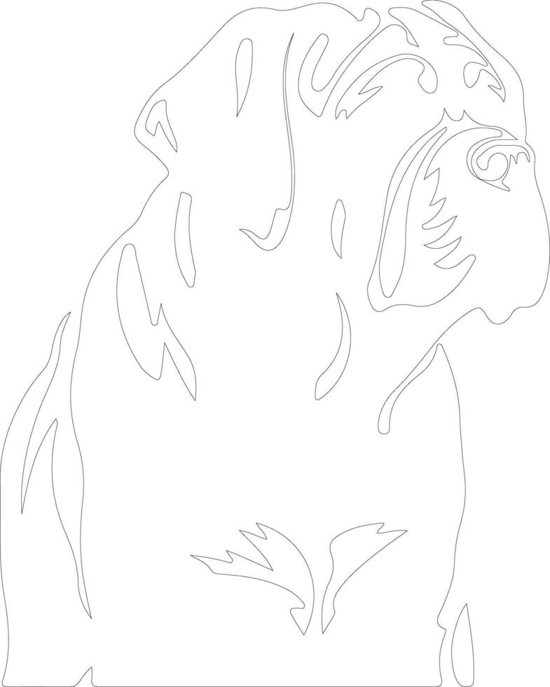 Mastiff  outline silhouette vector