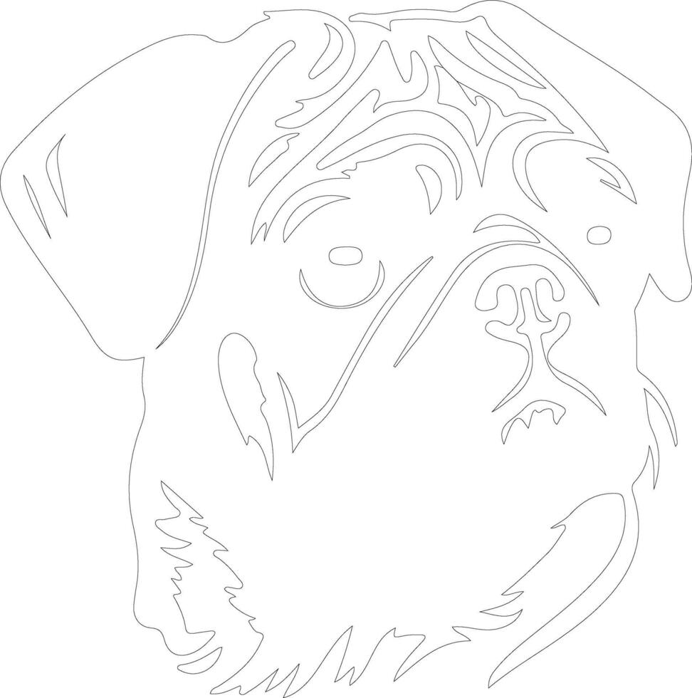 pug   outline silhouette vector
