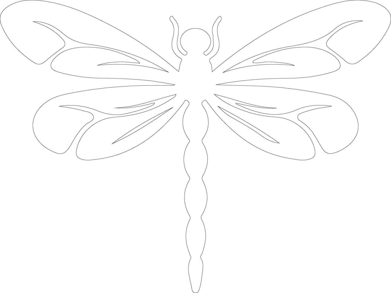 green darner dragonfly  outline silhouette vector