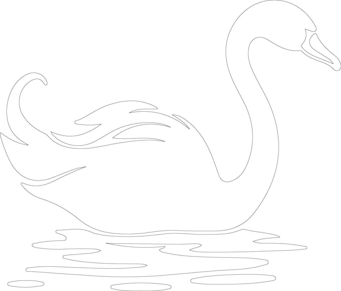 swan   outline silhouette vector