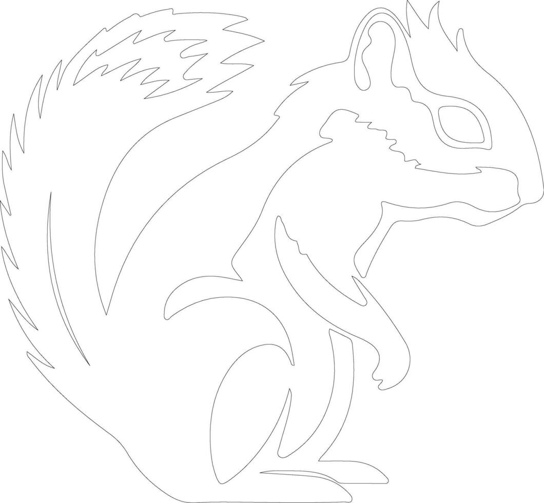 chipmunk outline silhouette vector