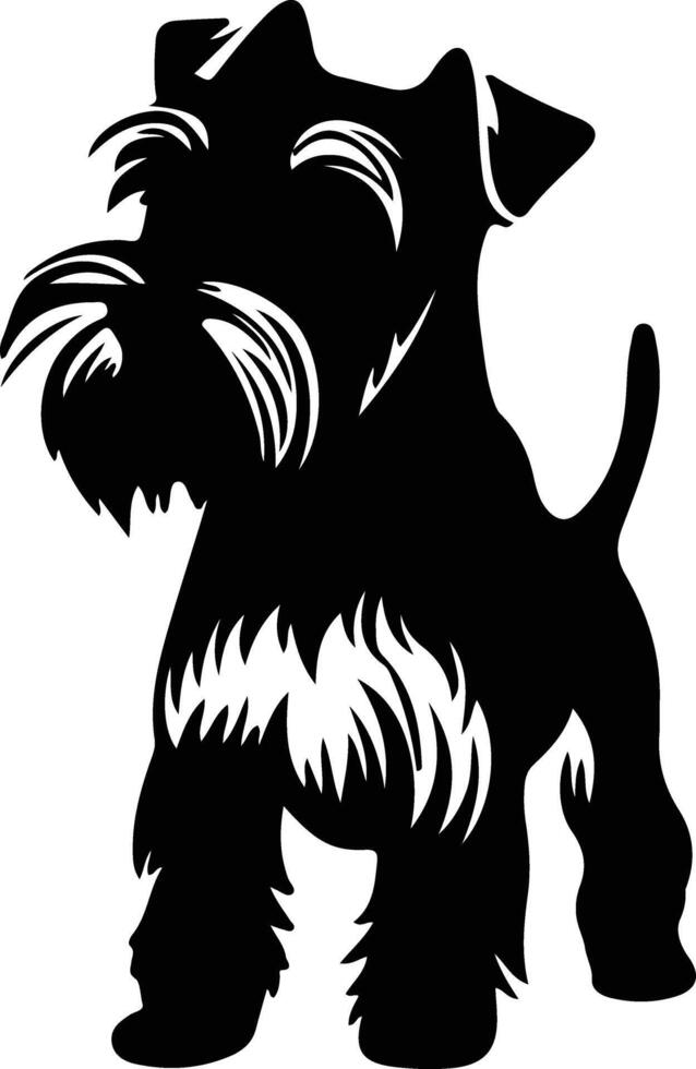 Miniature Schnauzer   black silhouette vector