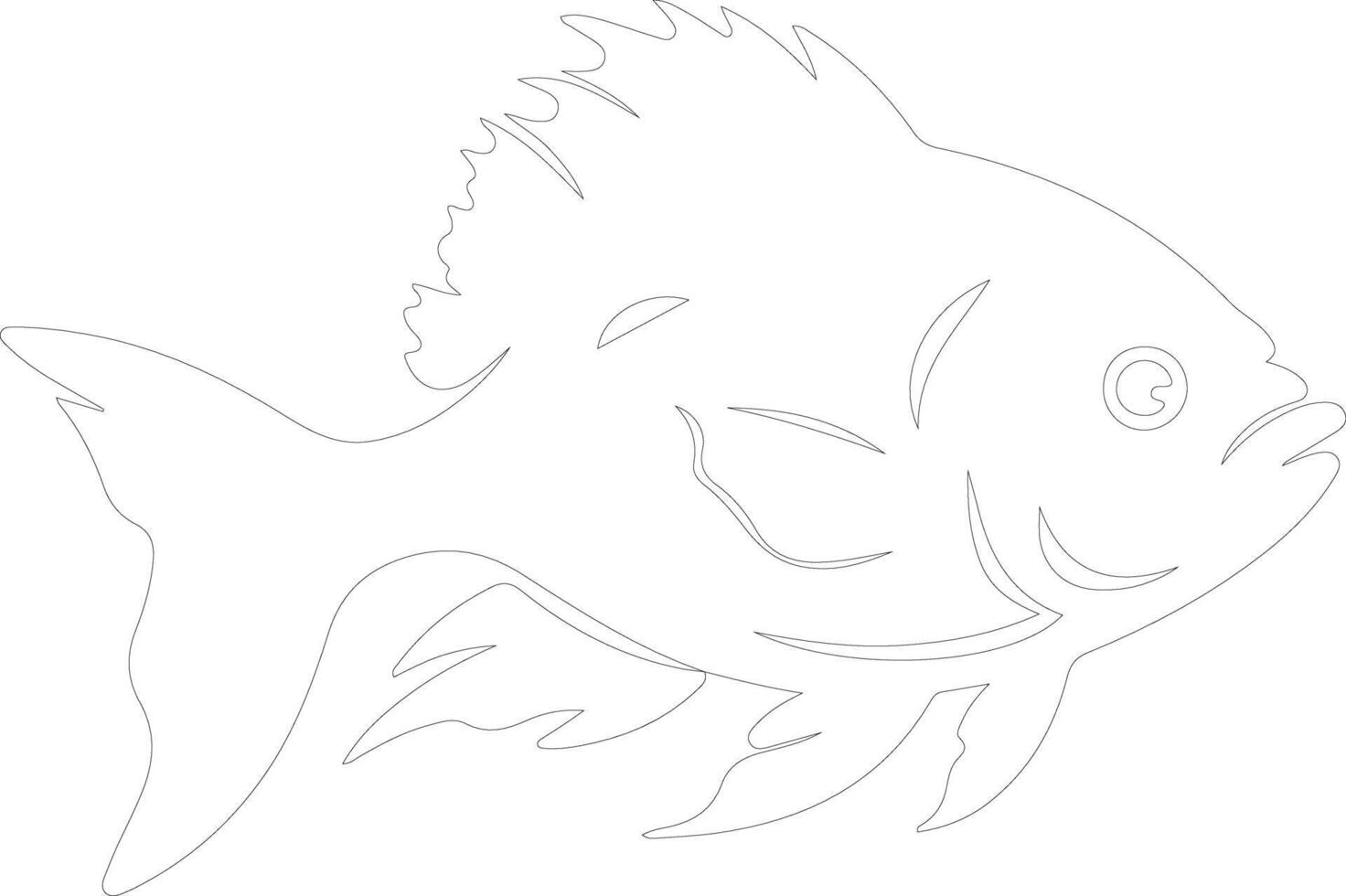 piranha   outline silhouette vector