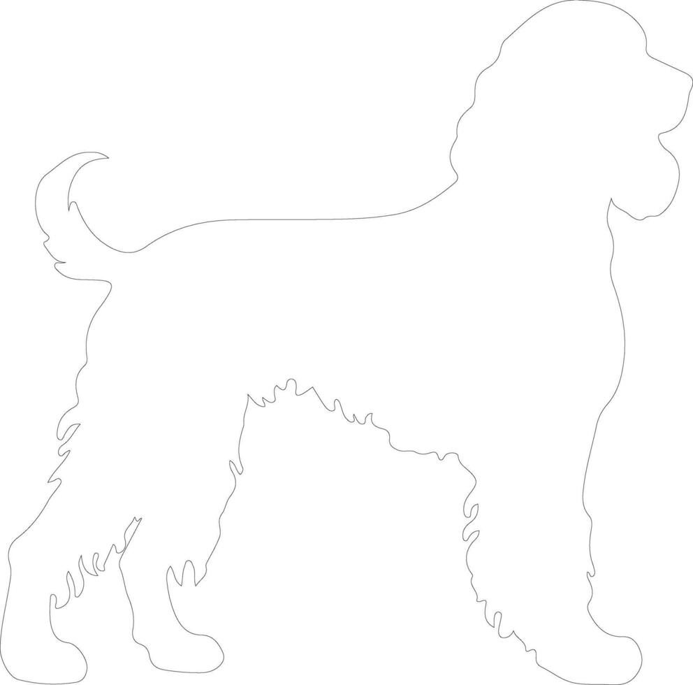 Irish Water Spaniel  outline silhouette vector