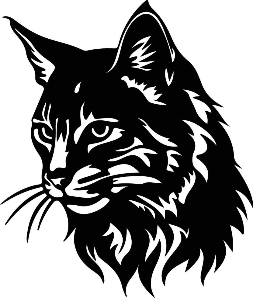 European Wildcat  silhouette portrait vector