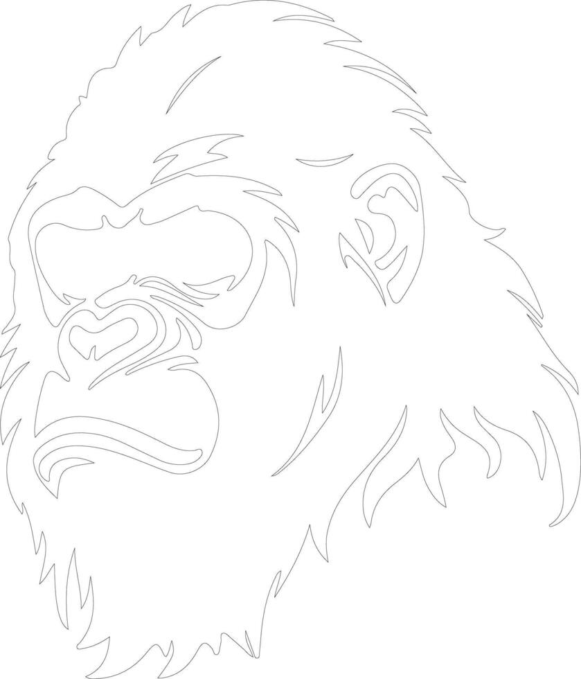 ape  outline silhouette vector