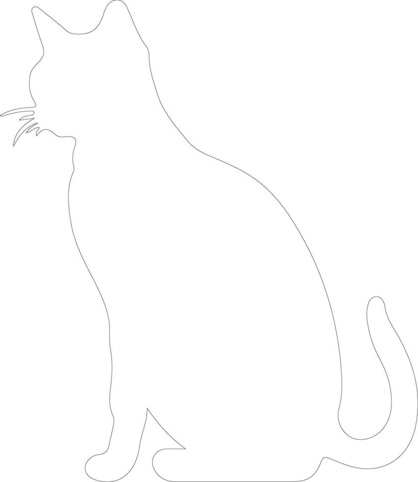 Javanese Cat  outline silhouette vector
