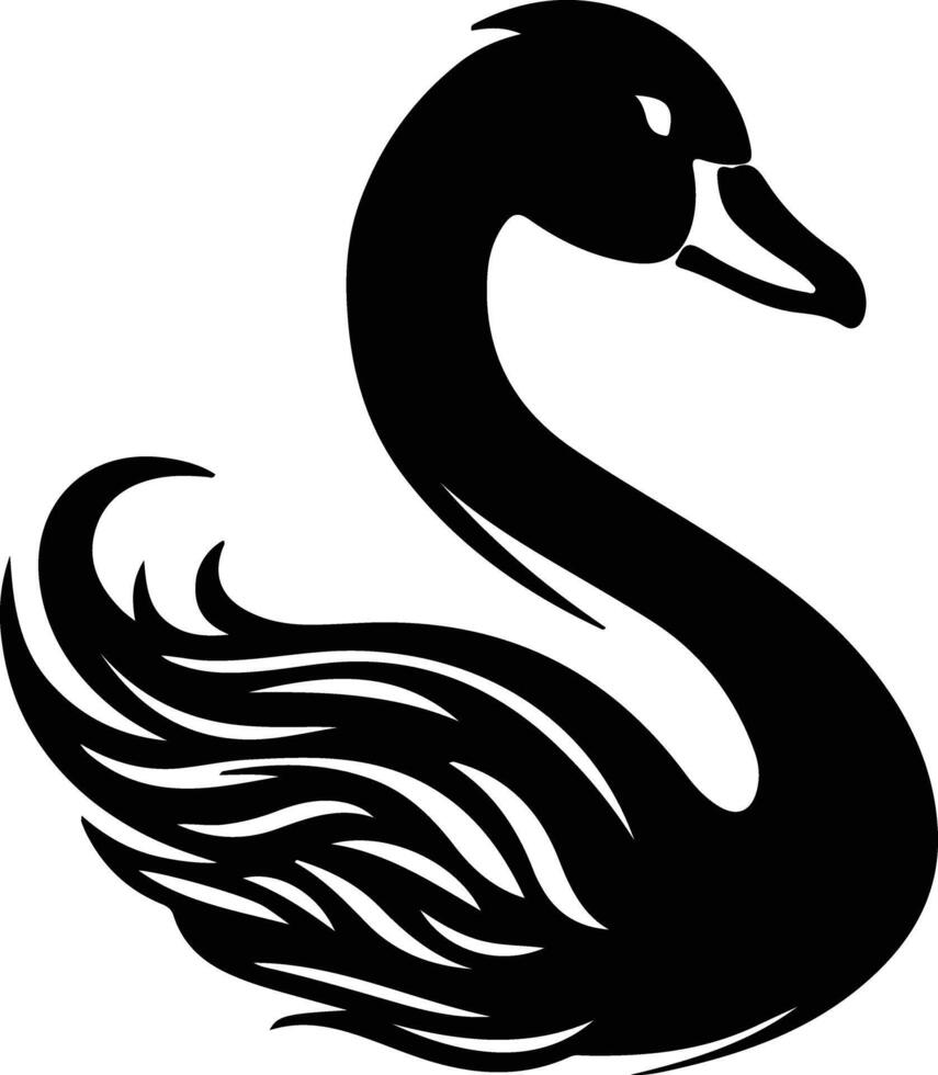 negro cisne silueta retrato vector