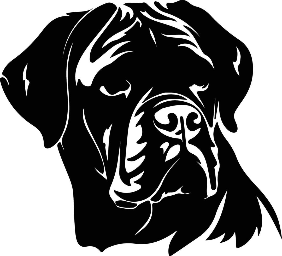 Dogue de Bordeaux  silhouette portrait vector