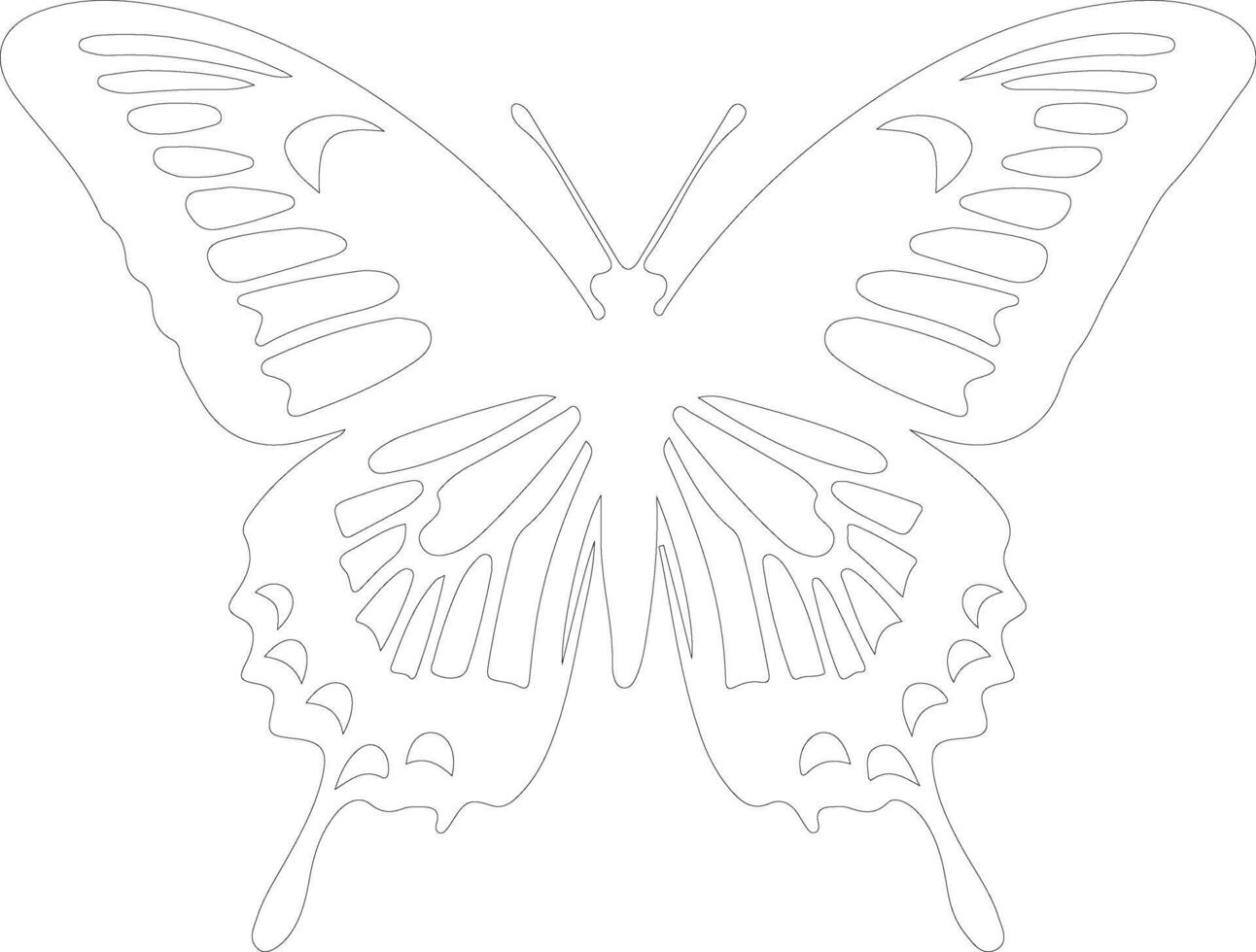 tiger swallowtail butterfly   outline silhouette vector