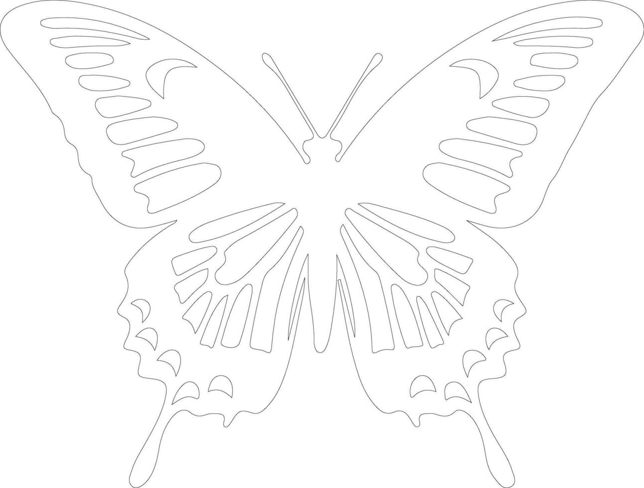 tiger swallowtail butterfly   outline silhouette vector