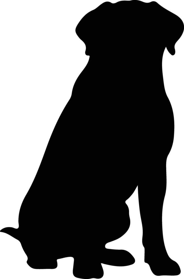 Mastiff   black silhouette vector