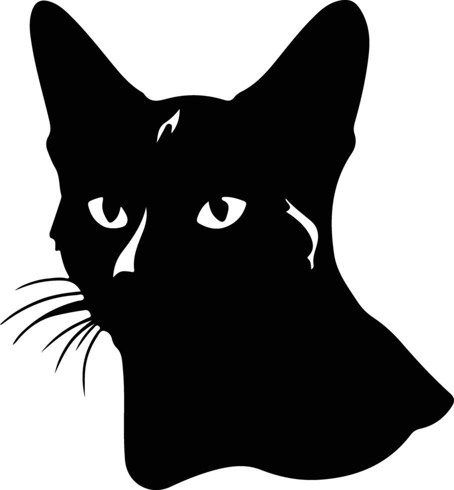 Siamese Cat silhouette portrait vector