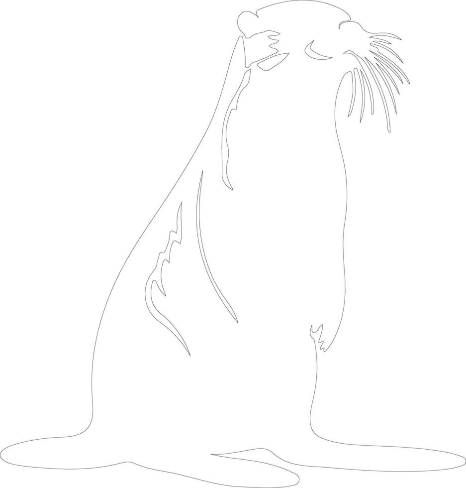 river otter outline silhouette vector