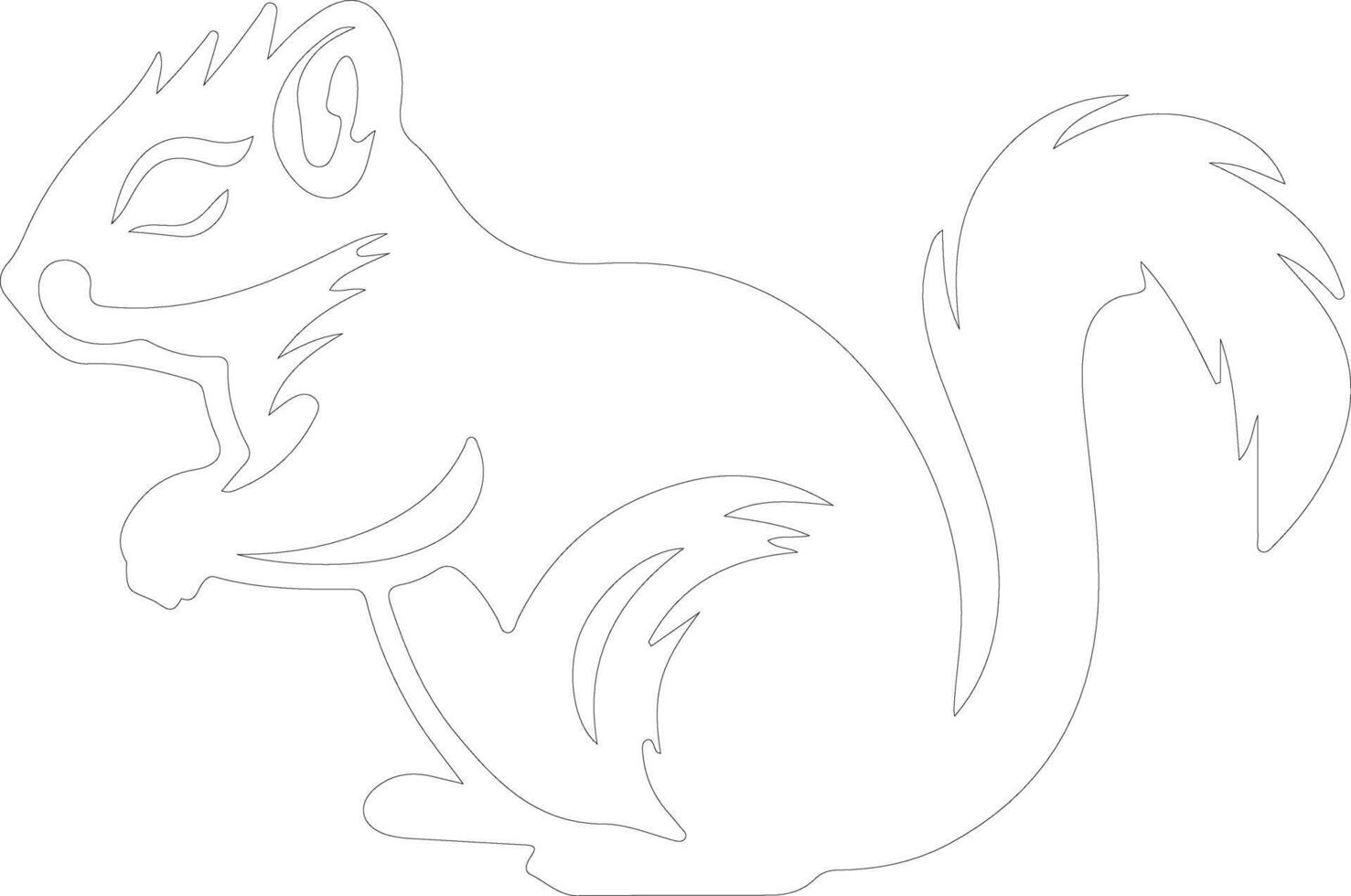 chipmunk outline silhouette vector