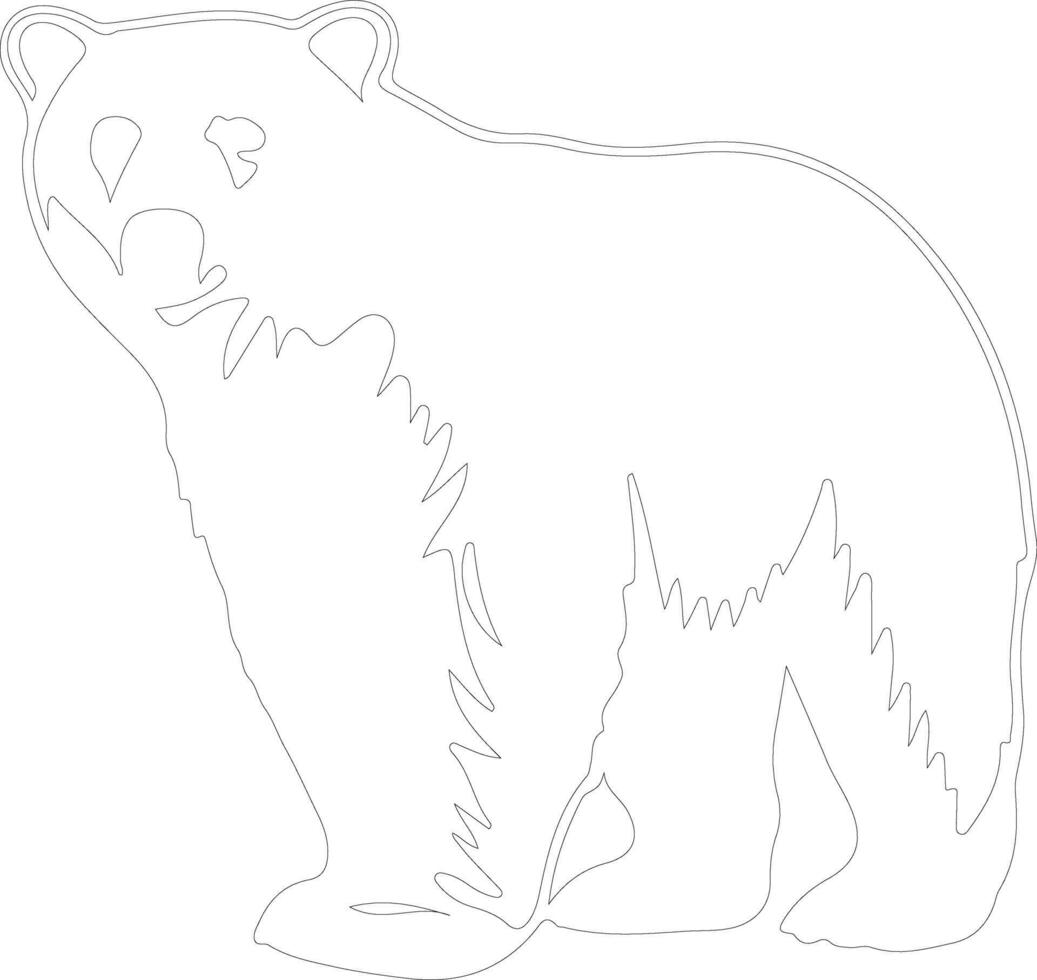 polar bear   outline silhouette vector