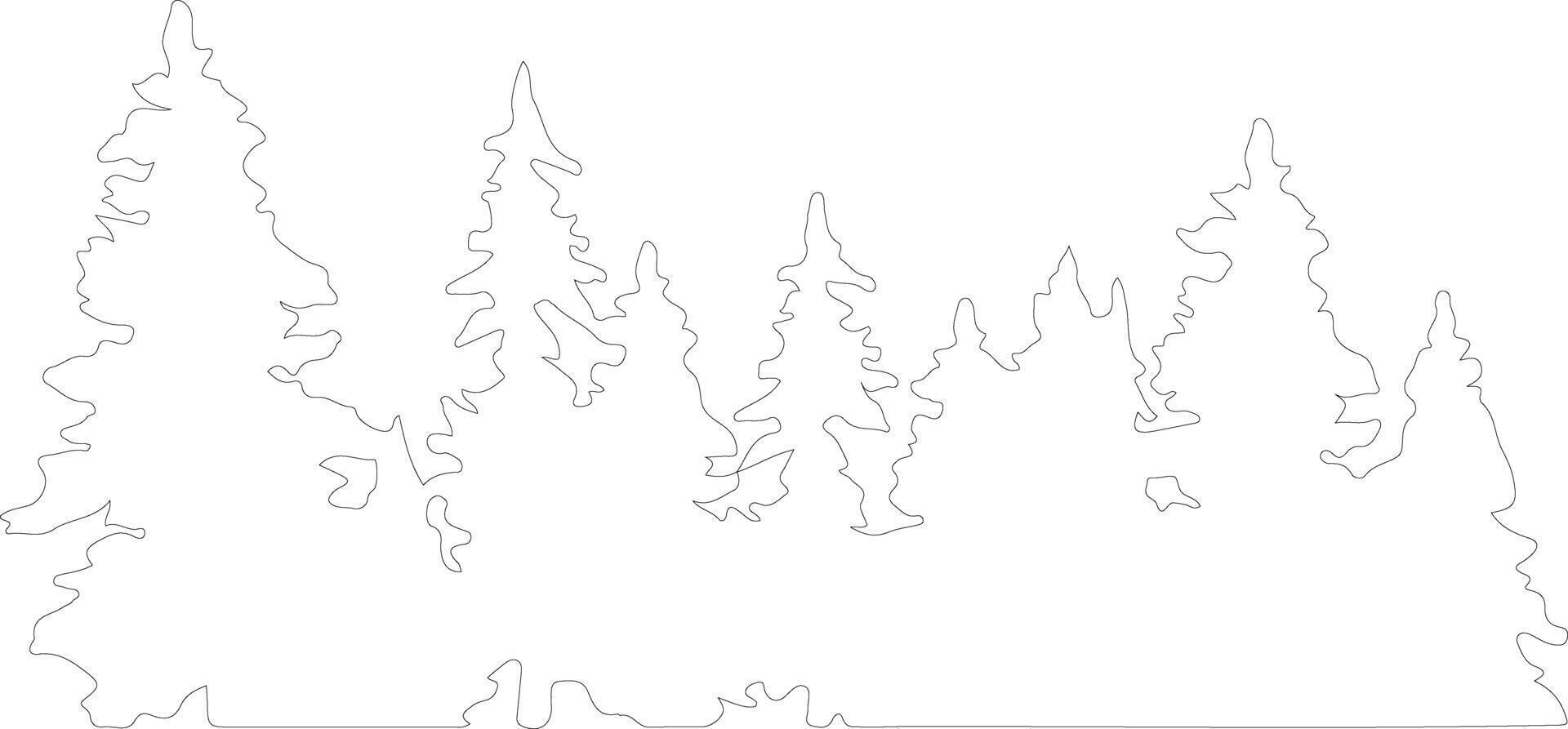 Evergreen  outline silhouette vector
