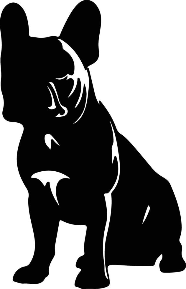 French Bulldog   black silhouette vector