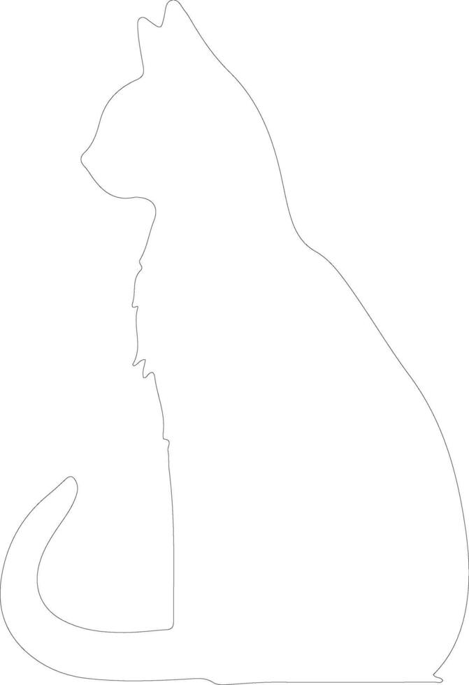 Pixiebob Cat  outline silhouette vector