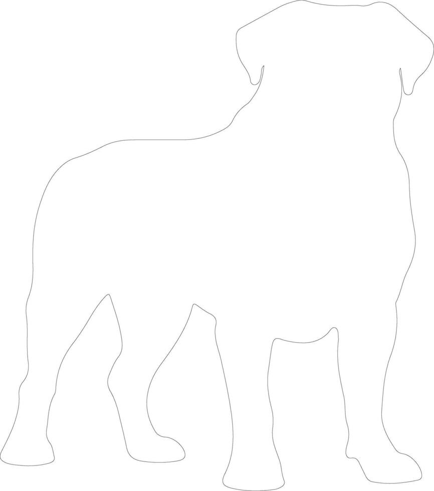 Bullmastiff  outline silhouette vector
