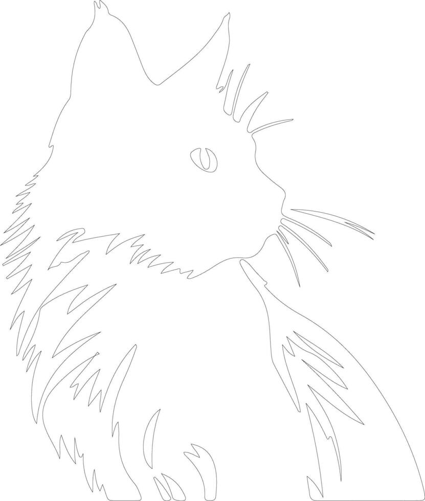 Balinese Cat  outline silhouette vector