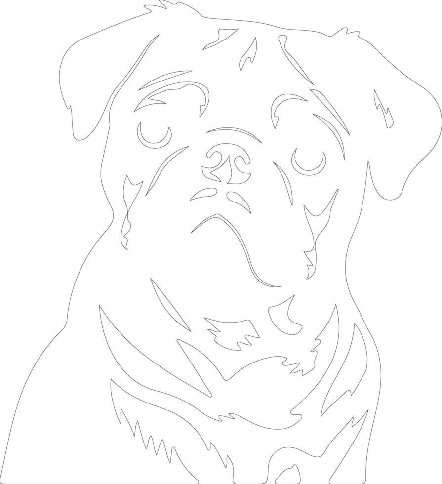 Pug  outline silhouette vector